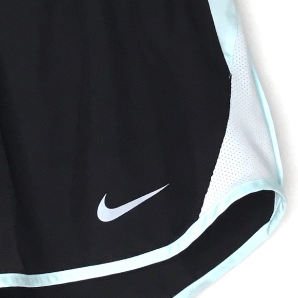 🖤Nike Dri-Fit Womens Track Shorts Size Medium Black Mint Green White Mesh Side - Picture 2 of 8